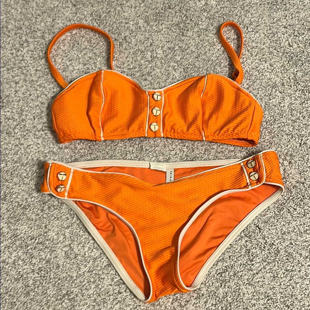 EUC Trina Turk Orange Bikini Set with Stud Accents - SZ4